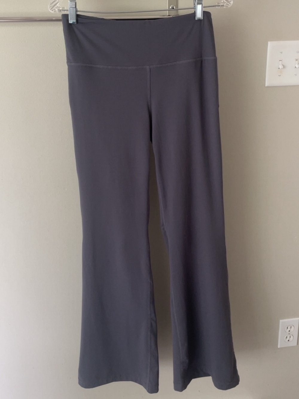 Women's Flared Yoga Pants in Charcoal Gray - Picture 1 of 5